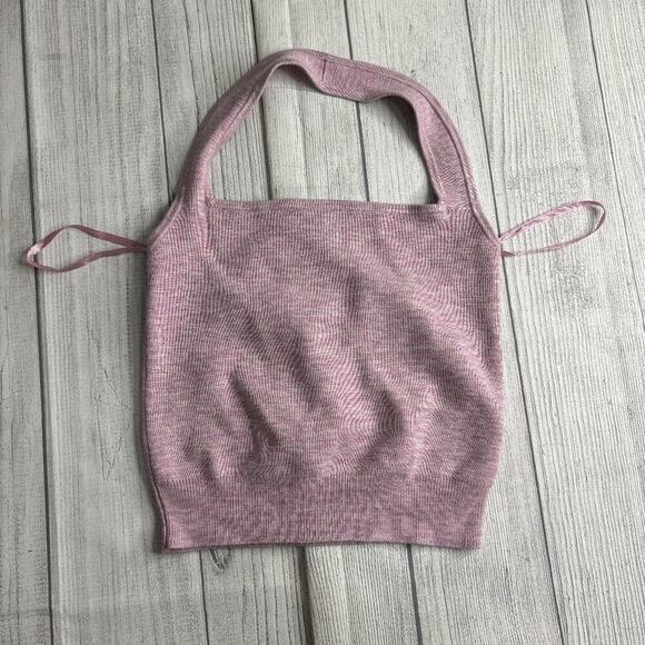 Abercrombie & Fitch Tops - Abercrombie and Fitch Pink/Purple Heathered Knit Halter Top Size Medium